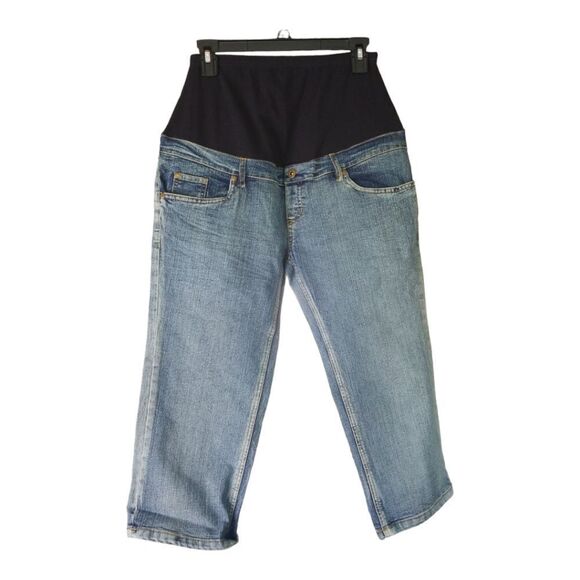 OH MAMA MATERNITY JEAN CAPRIS SZ M - Picture 1 of 3